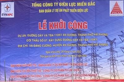 Triển khai thi công dự án “Đường dây và TBA 110kV An Dương, thành phố Hải Phòng”