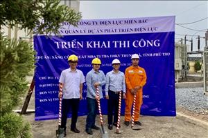 Triển khai thi công dự án Nâng công suất MBA T1 TBA 110kV Trung Hà (Phú Thọ)