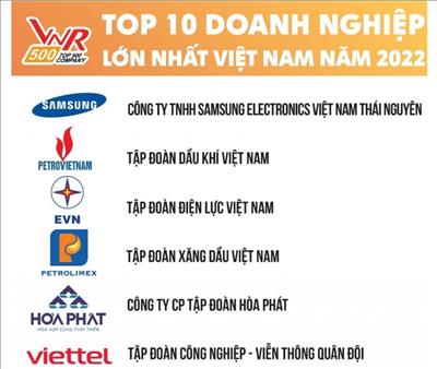 EVN is the third place in the Top 500 largest enterprises in Vietnam in 2022