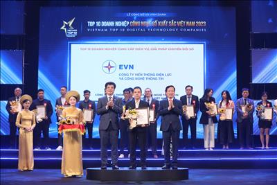 EVNICT được vinh danh TOP 10 Doanh nghiệp Công nghệ số xuất sắc Việt Nam năm 2023
