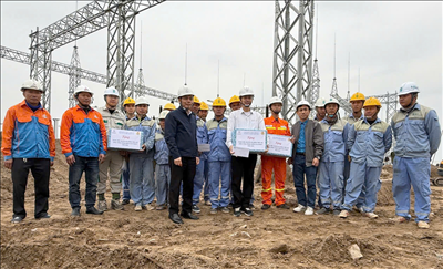 Công đoàn EVNNPT động viên các đơn vị tham gia Dự án Trạm biến áp 220kV Vũ Thư và đấu nối