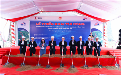 Construction commencement ceremony of Lao Cai - Vinh Yen 500KV transmission line, section passing through Yen Bai province