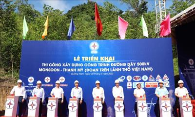 EVN begins $45M line construction to import electricity from Laos
