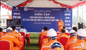 PC Yên Bái tổ chức diễn tập phòng chống thiên tai, tìm kiếm cứu nạn xử lý sự cố lưới điện và công nghệ thông tin - an toàn cấp Công ty năm 2024